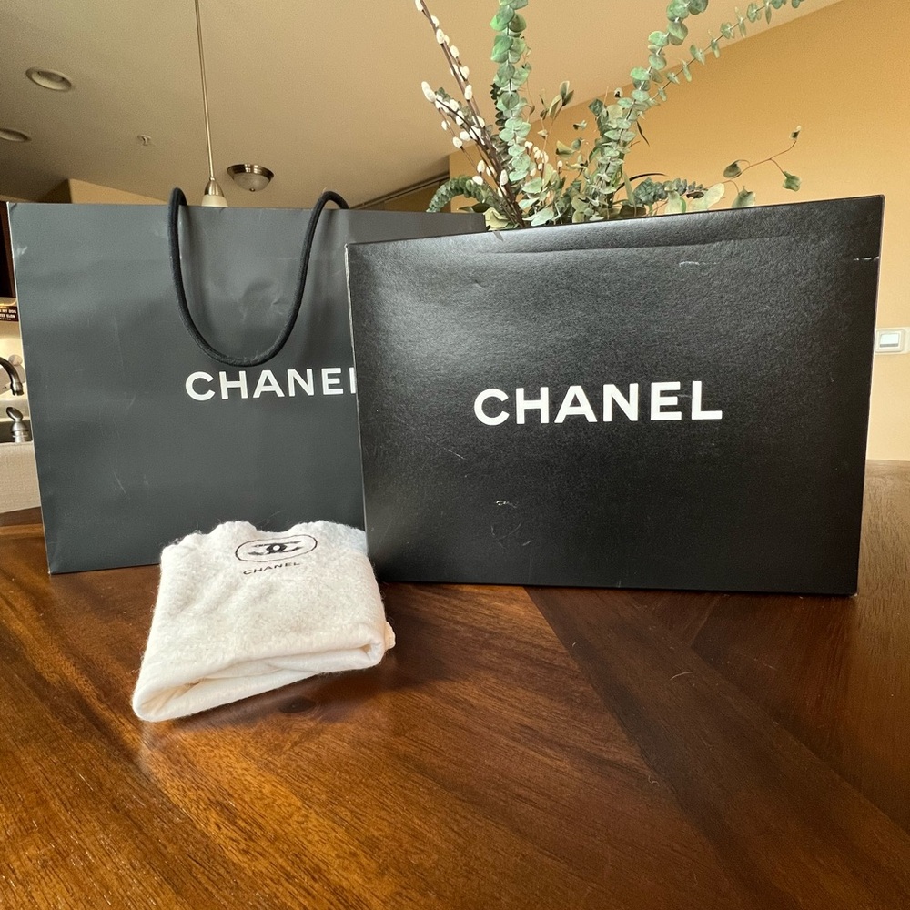 Chanel box and dust bag and shopping bag